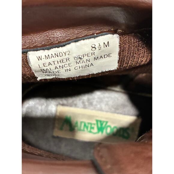 90s Brown Leather Lace-Up Ankle Boots Maine Woods – Academic-Fall Ready | 8.5 - Picture 10 of 10